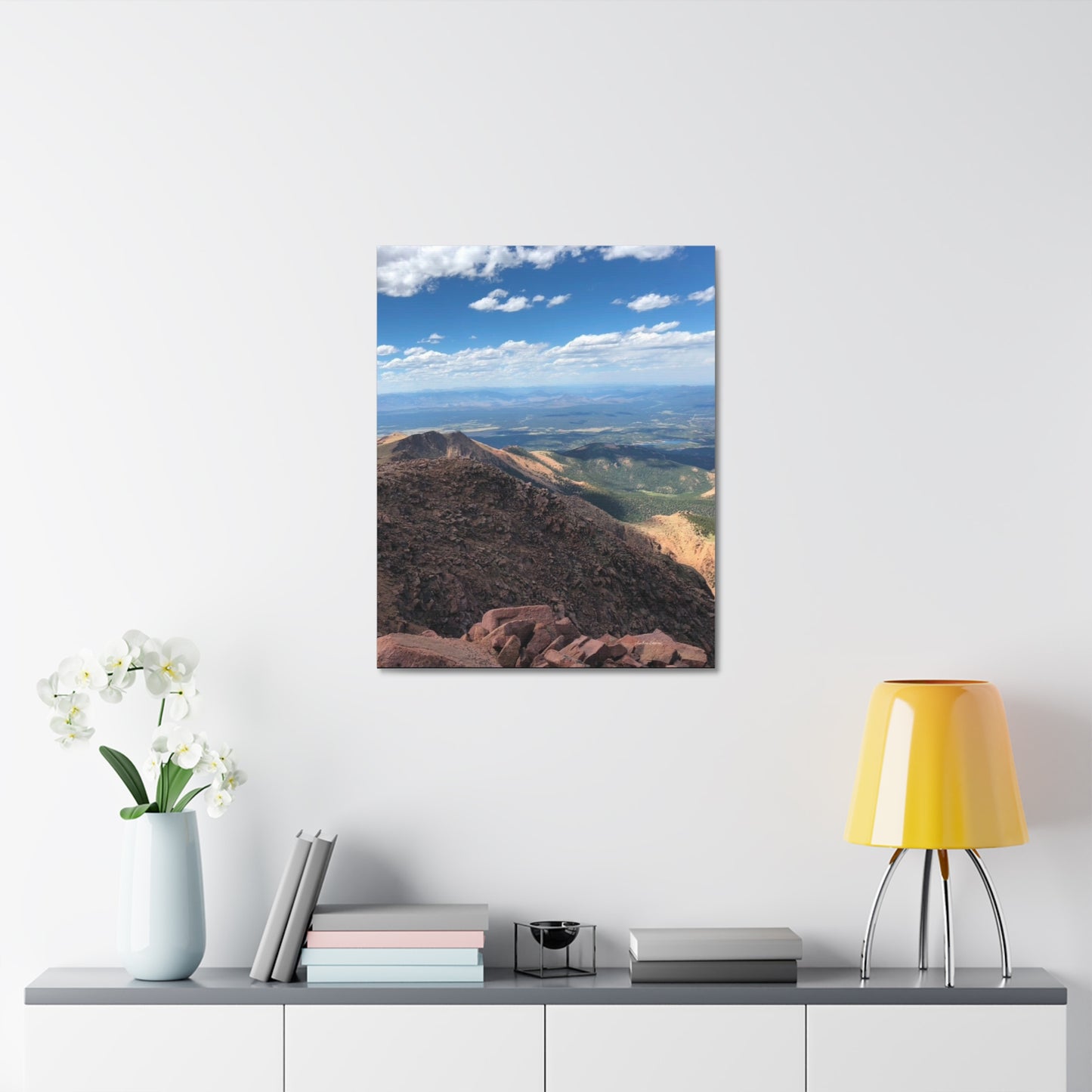 Pikes Peak in Colorado Mountain Landscape Stretched Canvas Print – Nature Wall Art