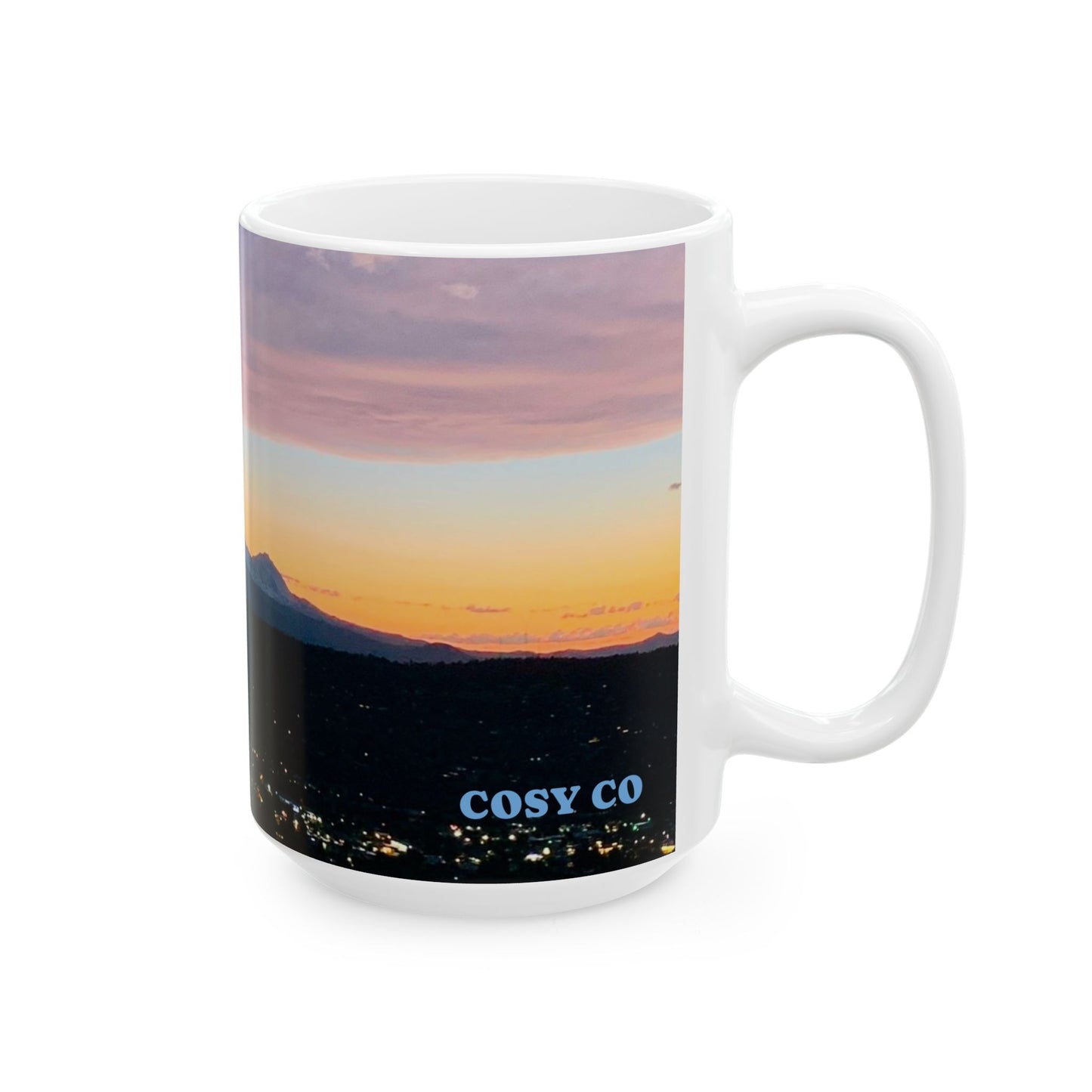 Bend Oregon, Pilot Butte Serene Mountain View Ceramic Mug - Perfect for Coffee Lovers and Nature Enthusiasts by Andrea Stevens