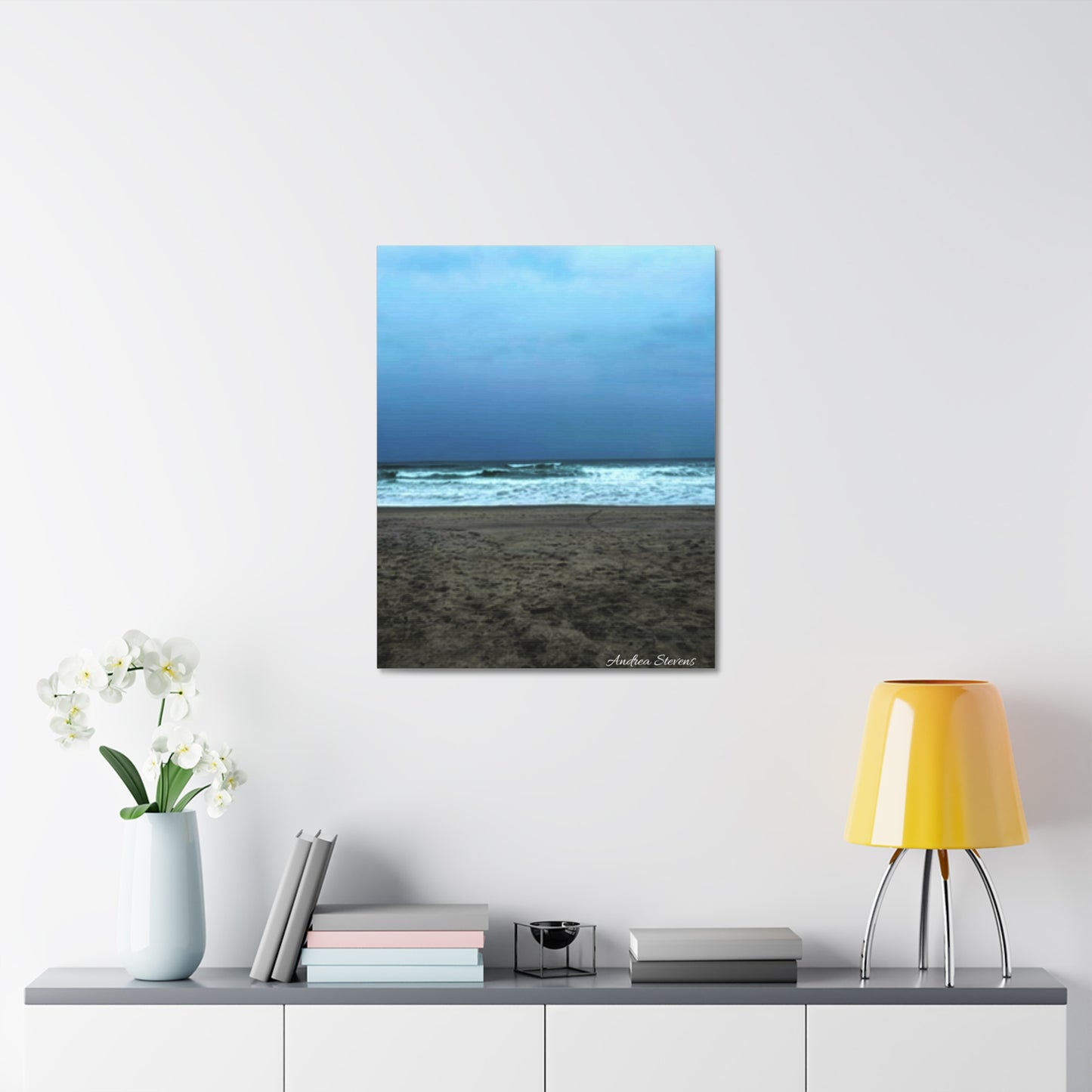 Neskowin Oregon Ocean Wave Stretched Canvas Art - Coastal Beach Wall Decor by Andrea Stevens