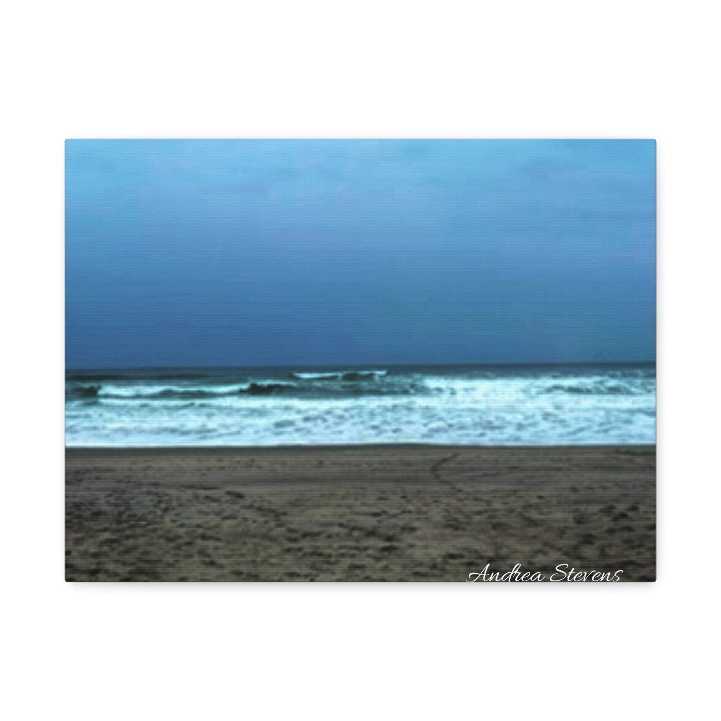 Neskowin Oregon Ocean Wave Stretched Canvas Art - Coastal Beach Wall Decor by Andrea Stevens