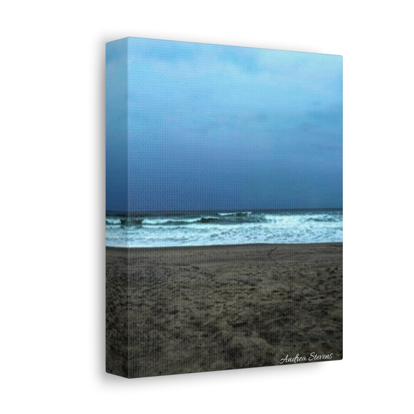 Neskowin Oregon Ocean Wave Stretched Canvas Art - Coastal Beach Wall Decor by Andrea Stevens