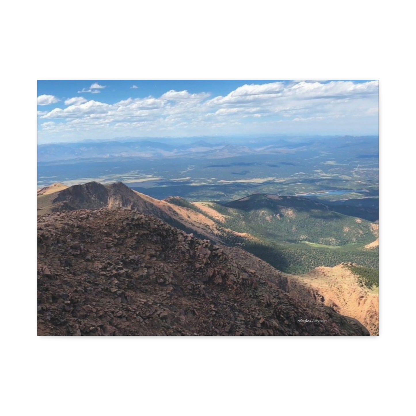 Pikes Peak in Colorado Mountain Landscape Stretched Canvas Print – Nature Wall Art