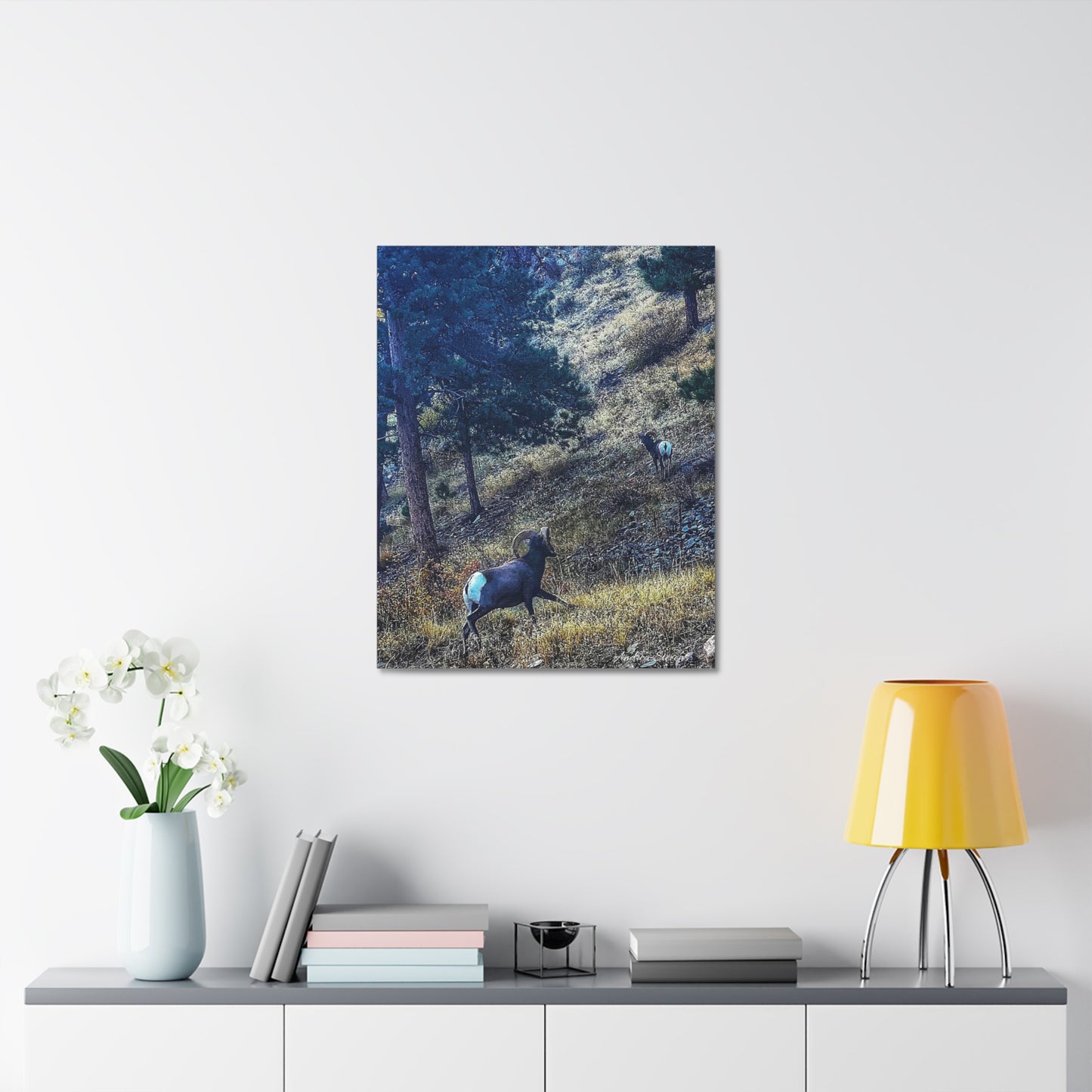 Colorado Nature-Inspired Stretched Canvas Art featuring Majestic Rams by Andrea Stevens