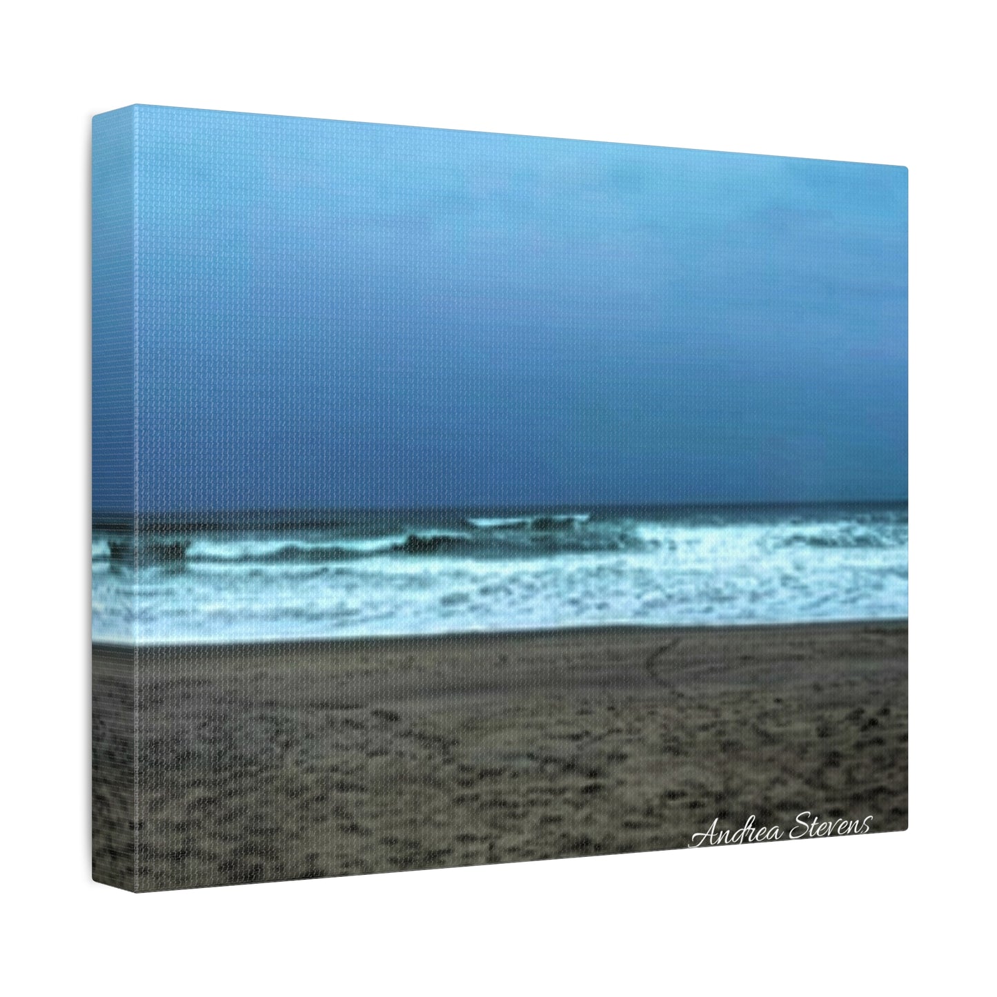 Neskowin Oregon Ocean Wave Stretched Canvas Art - Coastal Beach Wall Decor by Andrea Stevens
