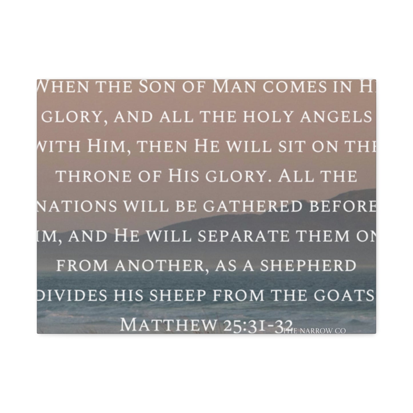 Inspirational Wall Art Canvas, Matthew 25:31-32 Quote, Home Decor, Christian Gift, Modern Faith Art, Religious Inspiration