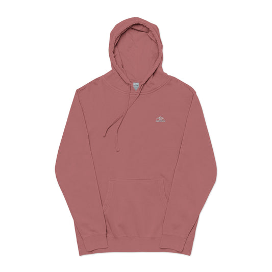 Cozy Unisex Pigment-Dyed Hoodie with Elegant Embroidery