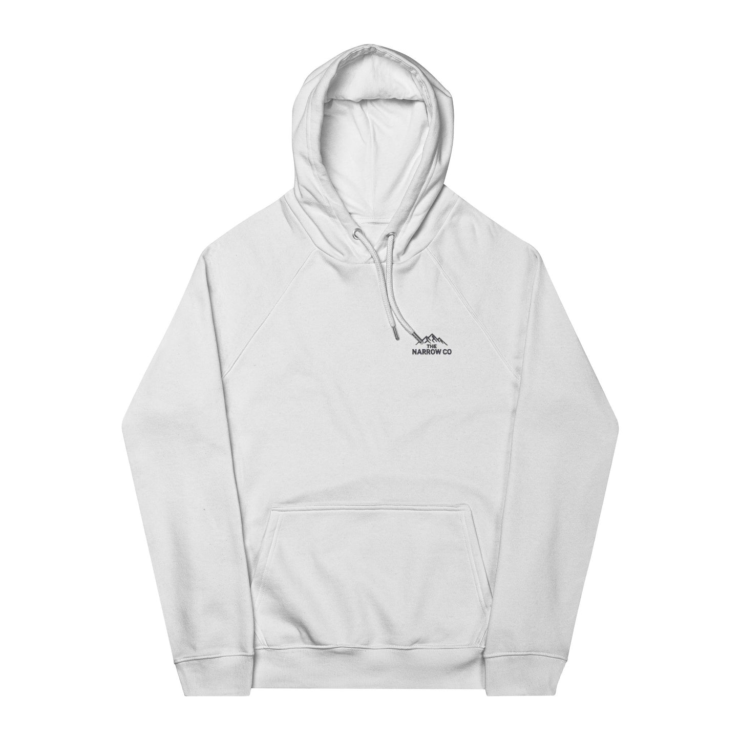Unisex Eco-Friendly Raglan Hoodie with Mountain Embroidery