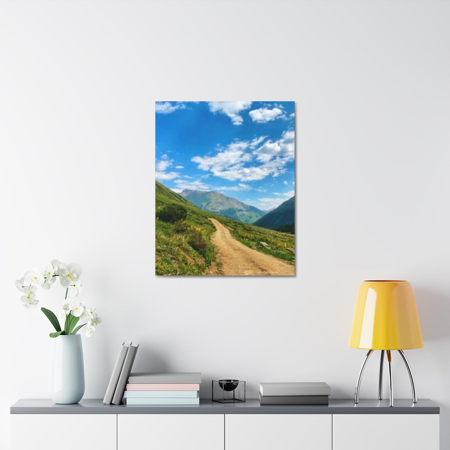 Colorado Scenic Inspirational Stretched Canvas - Mountain Off Roading Path Artwork by Andrea Stevens