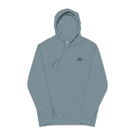 Cozy Embroidered Unisex Pigment-Dyed Hoodie - Perfect for Outdoor Adventures