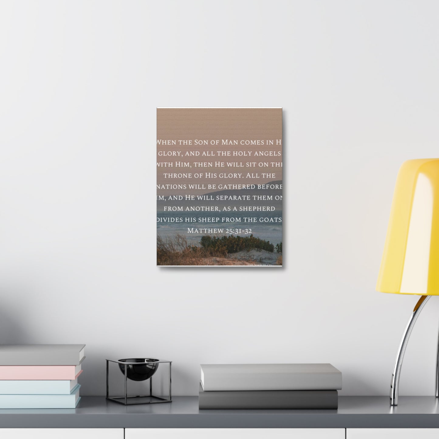Inspirational Wall Art Canvas, Matthew 25:31-32 Quote, Home Decor, Christian Gift, Modern Faith Art, Religious Inspiration