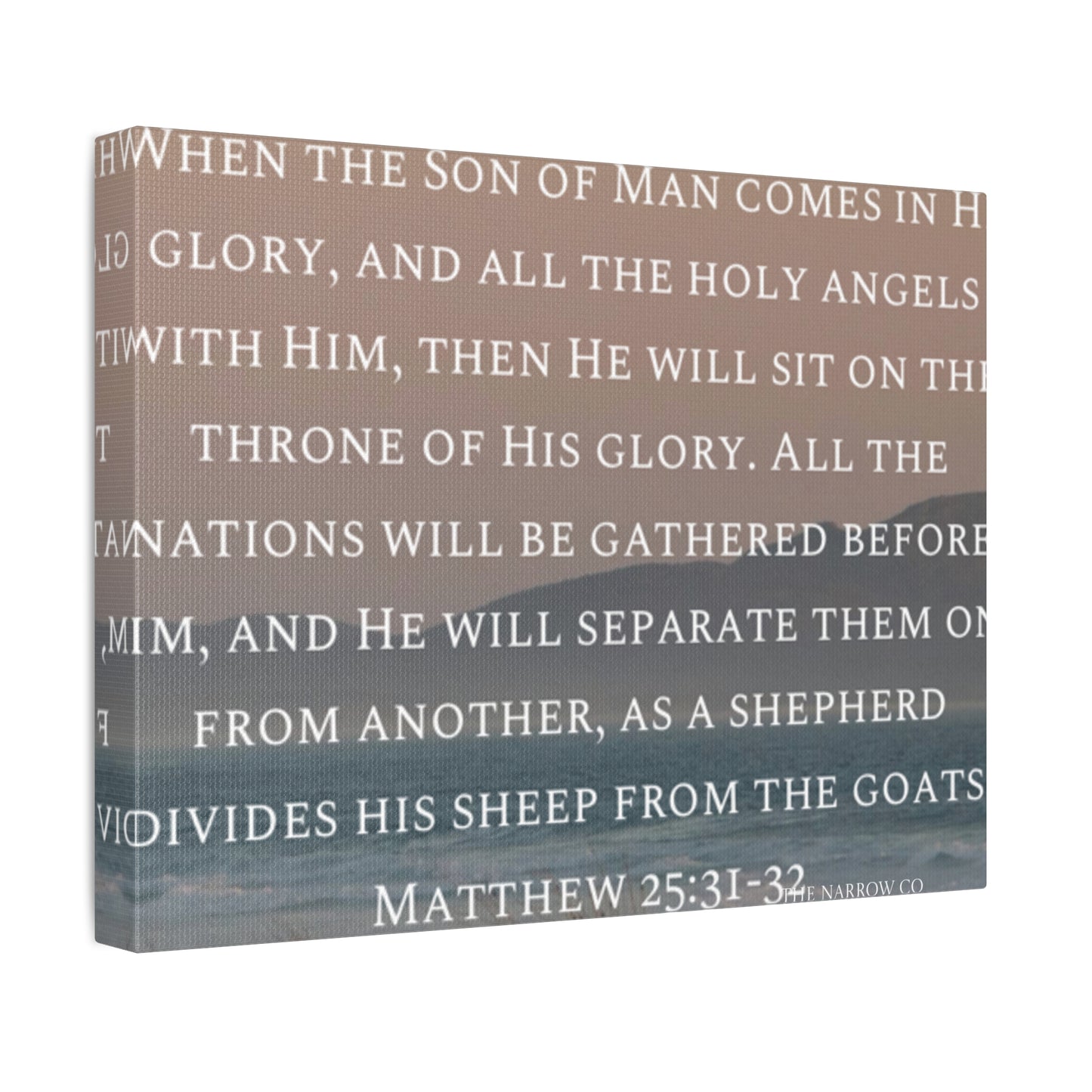 Inspirational Wall Art Canvas, Matthew 25:31-32 Quote, Home Decor, Christian Gift, Modern Faith Art, Religious Inspiration