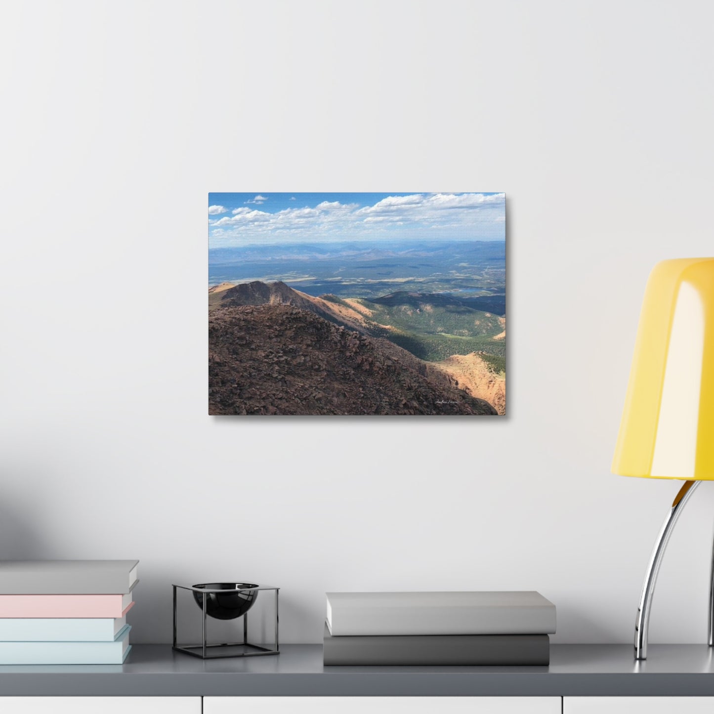 Pikes Peak in Colorado Mountain Landscape Stretched Canvas Print – Nature Wall Art