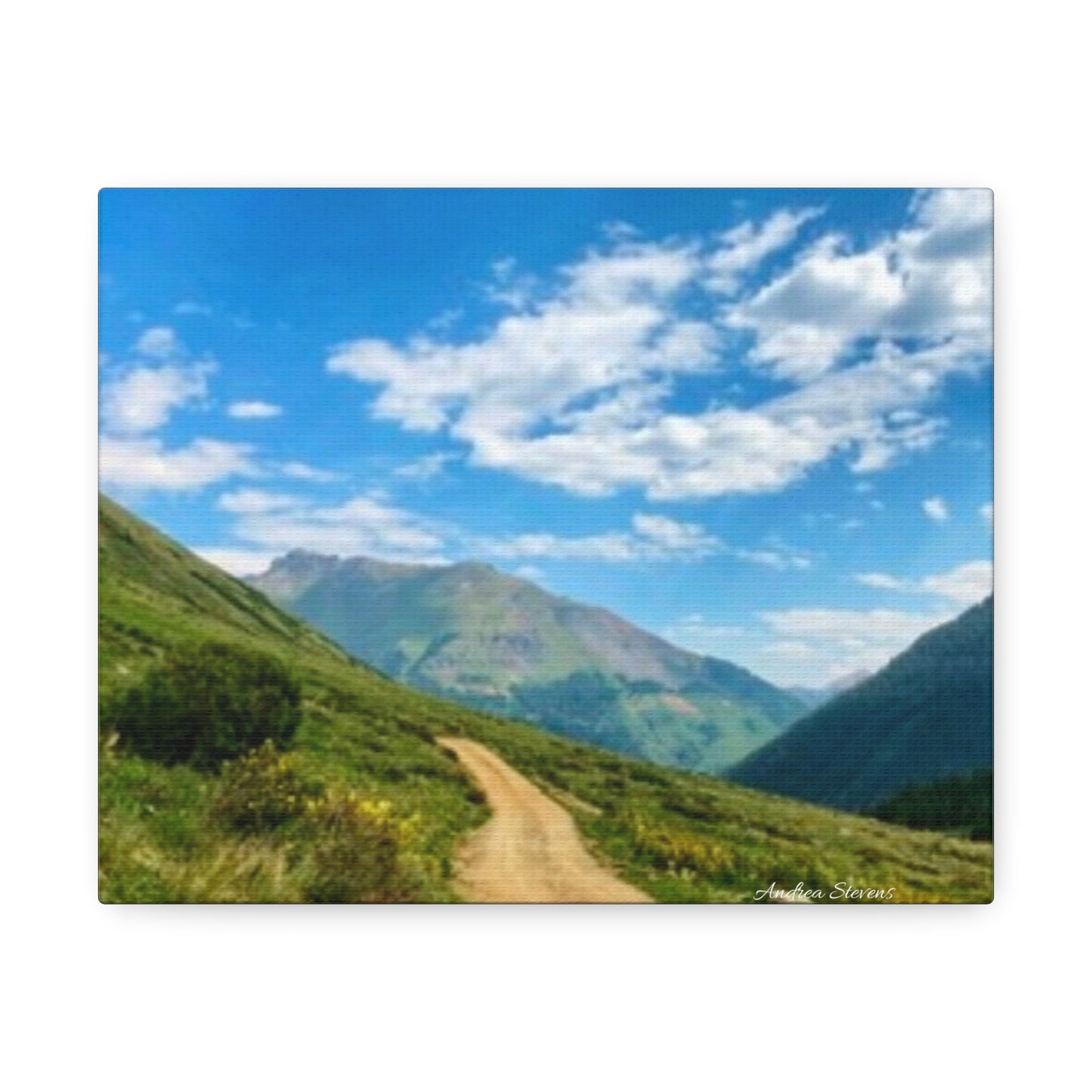 Colorado Scenic Inspirational Stretched Canvas - Mountain Off Roading Path Artwork by Andrea Stevens