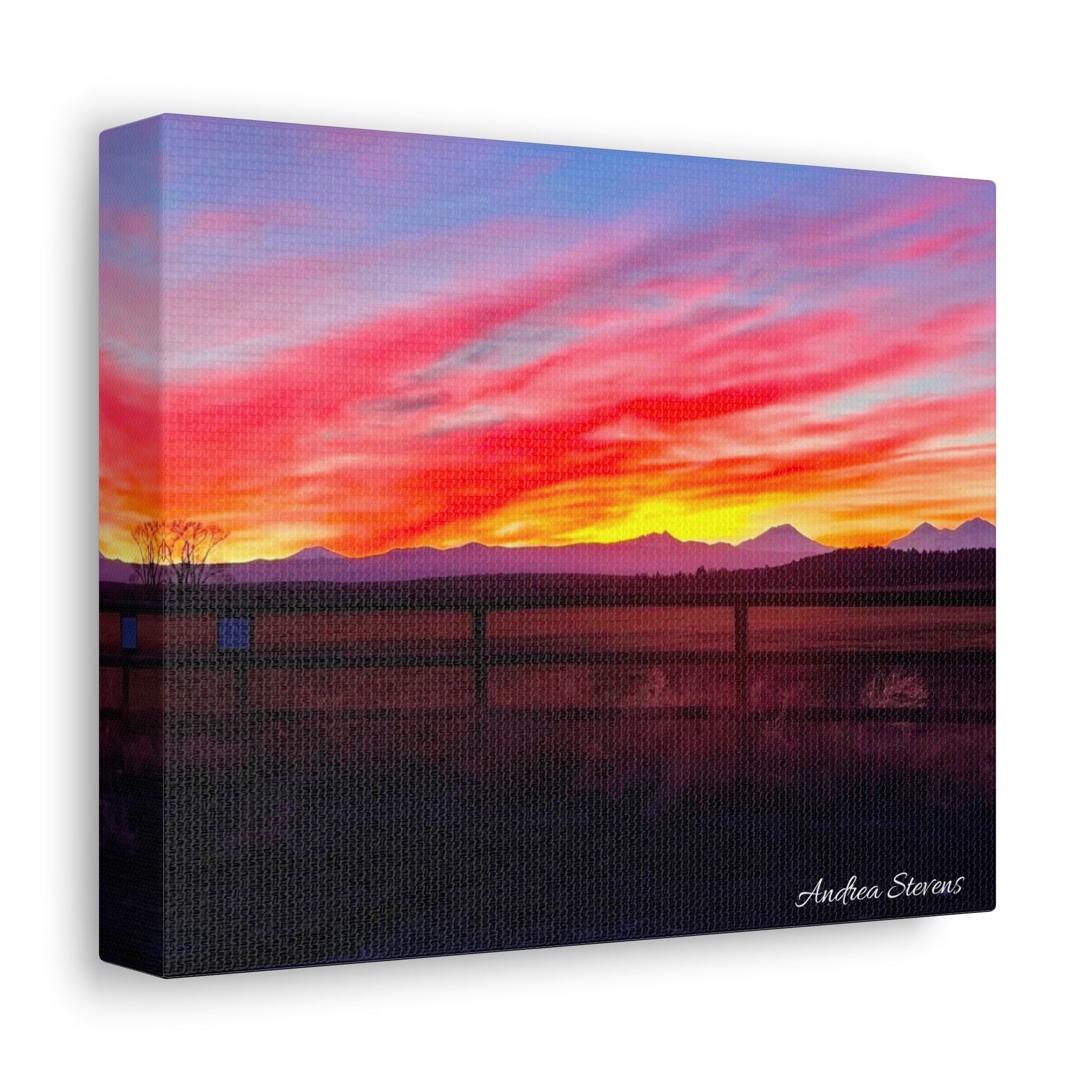 Bend Oregon Three Sisters Sunset Stretched Canvas Art Print
