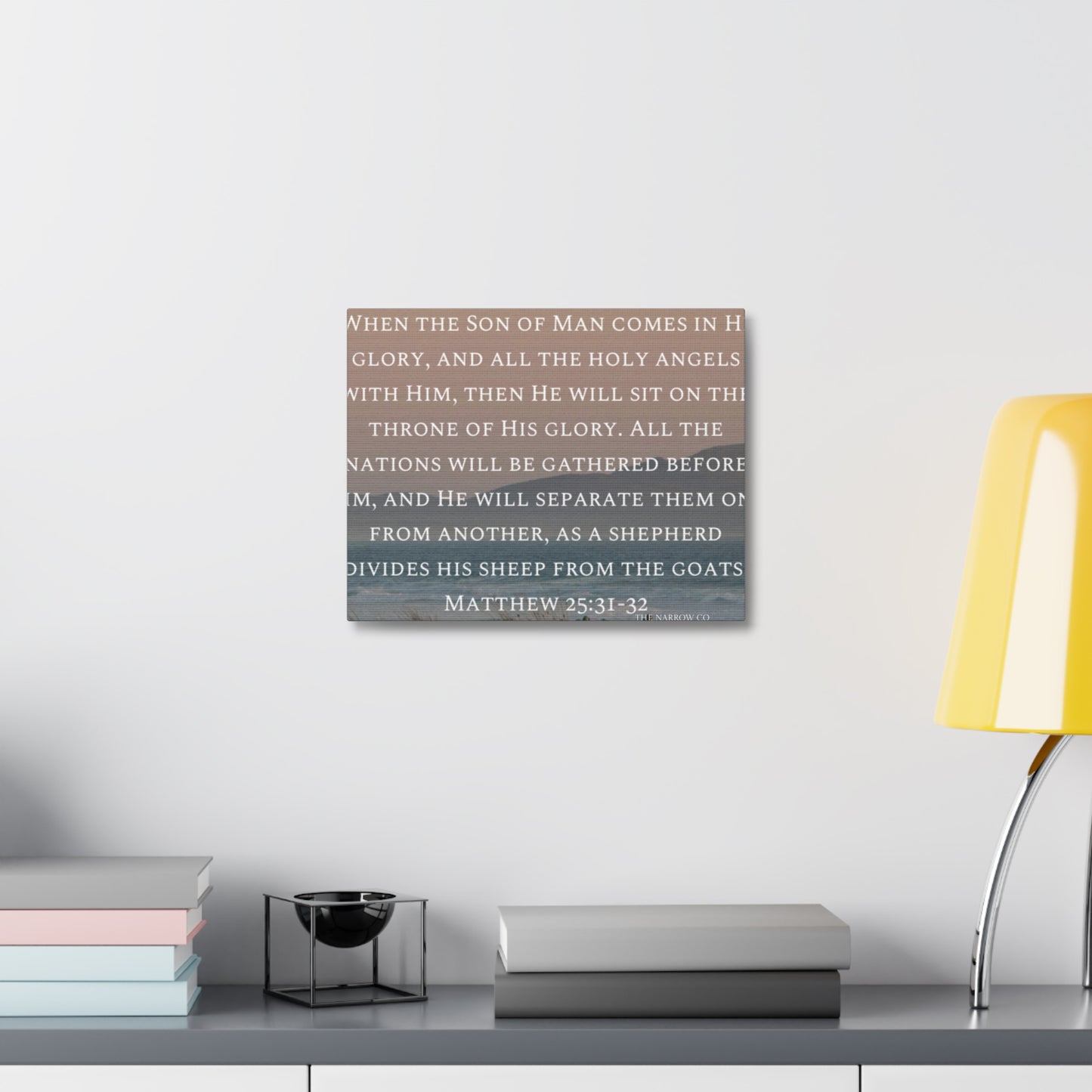 Inspirational Wall Art Canvas, Matthew 25:31-32 Quote, Home Decor, Christian Gift, Modern Faith Art, Religious Inspiration