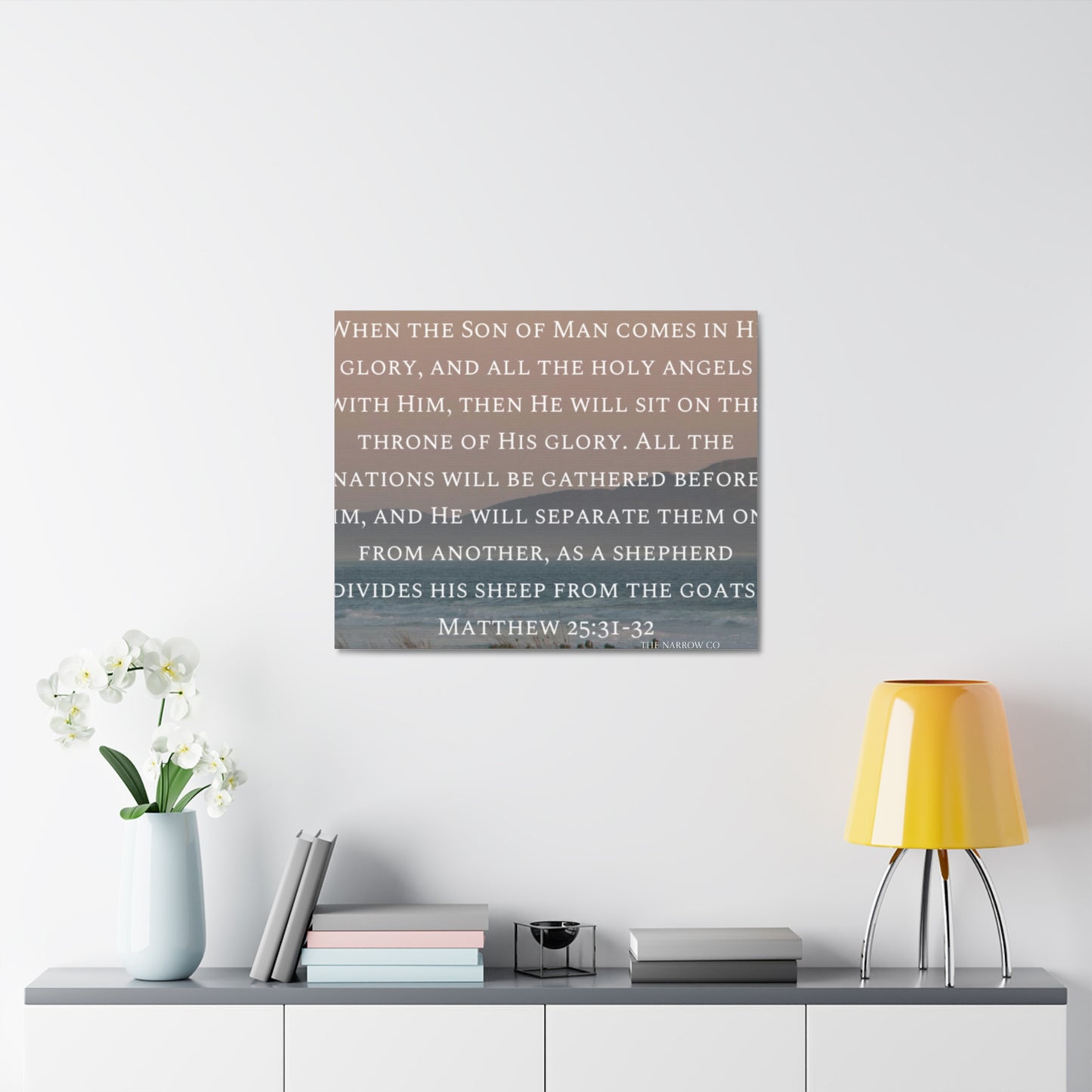 Inspirational Wall Art Canvas, Matthew 25:31-32 Quote, Home Decor, Christian Gift, Modern Faith Art, Religious Inspiration