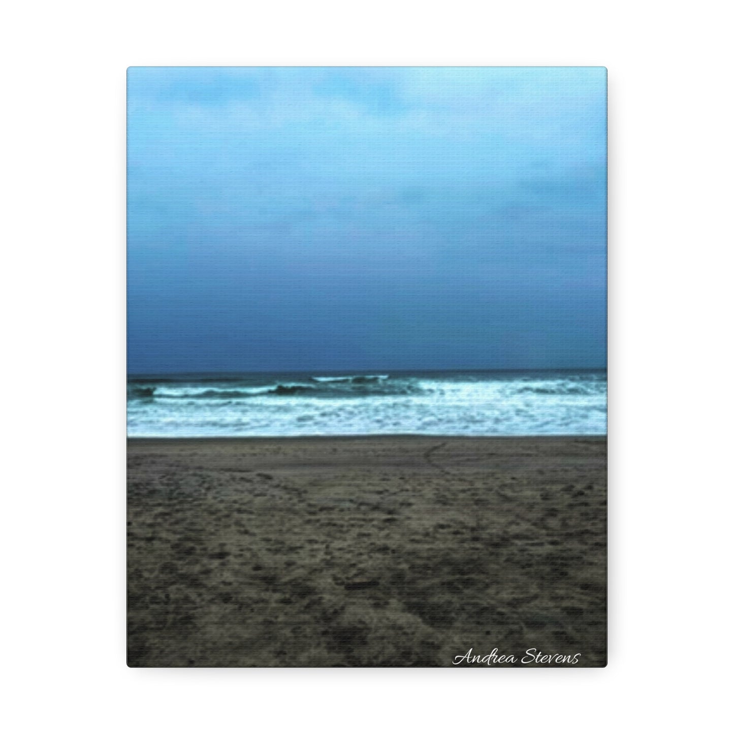 Neskowin Oregon Ocean Wave Stretched Canvas Art - Coastal Beach Wall Decor by Andrea Stevens