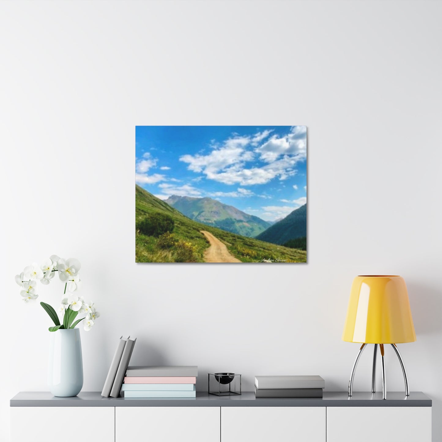 Colorado Scenic Inspirational Stretched Canvas - Mountain Off Roading Path Artwork by Andrea Stevens