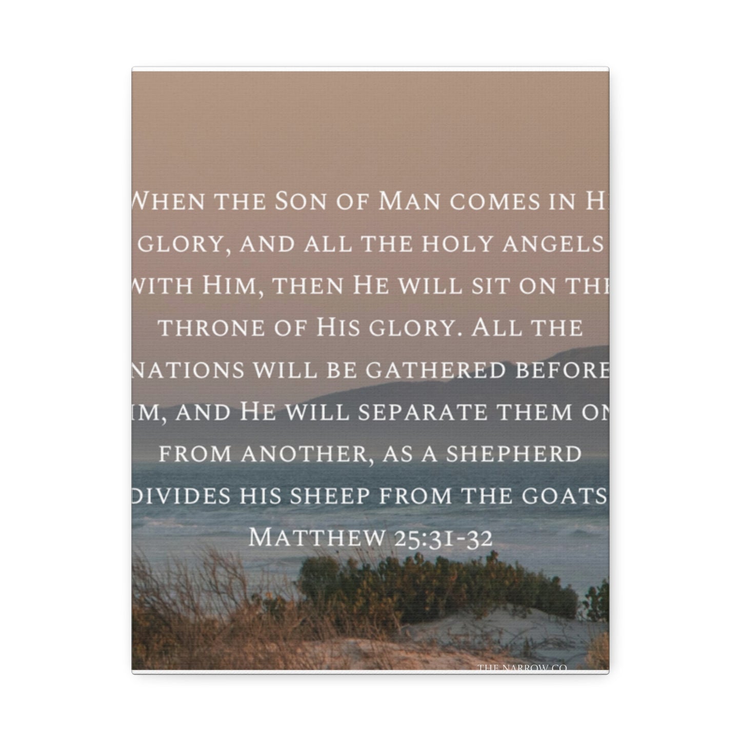 Inspirational Wall Art Canvas, Matthew 25:31-32 Quote, Home Decor, Christian Gift, Modern Faith Art, Religious Inspiration
