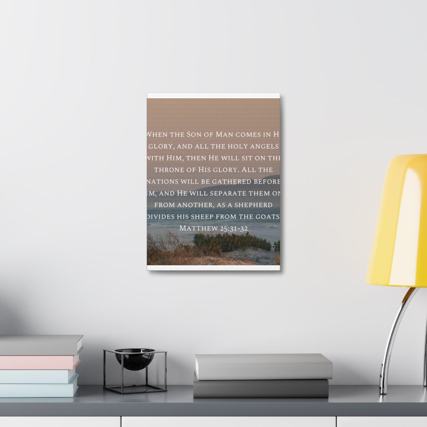 Inspirational Wall Art Canvas, Matthew 25:31-32 Quote, Home Decor, Christian Gift, Modern Faith Art, Religious Inspiration