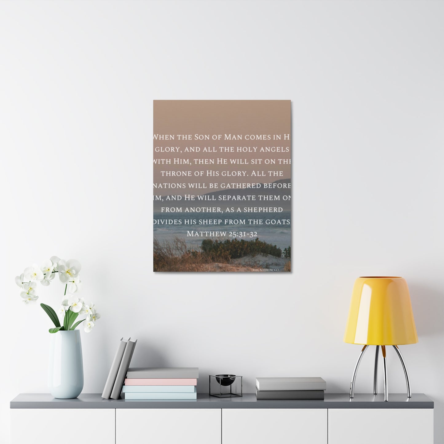 Inspirational Wall Art Canvas, Matthew 25:31-32 Quote, Home Decor, Christian Gift, Modern Faith Art, Religious Inspiration