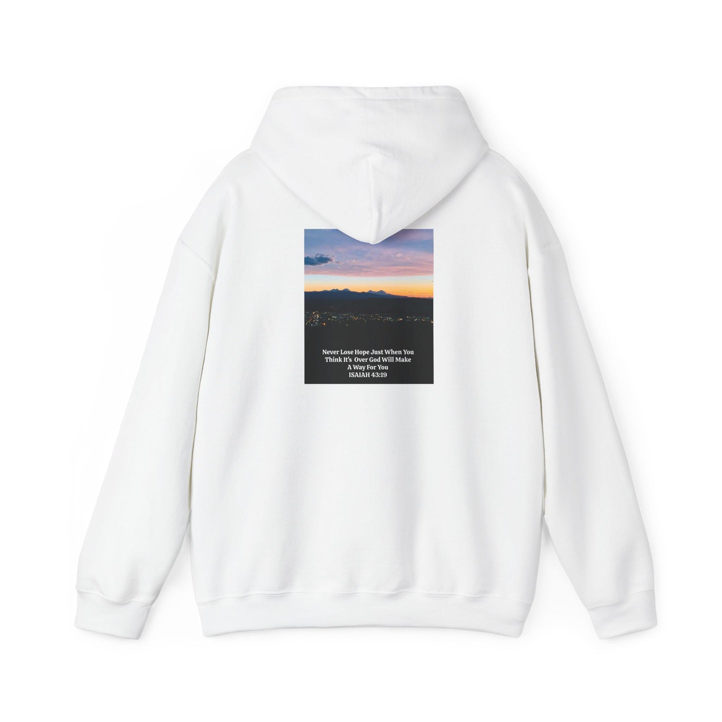 Pilot Butte Mountain Range Sunset in Bend Oregon Inspirational Quote Hooded Sweatshirt - Cozy Unisex Heavy Blend™by Andrea Stevens