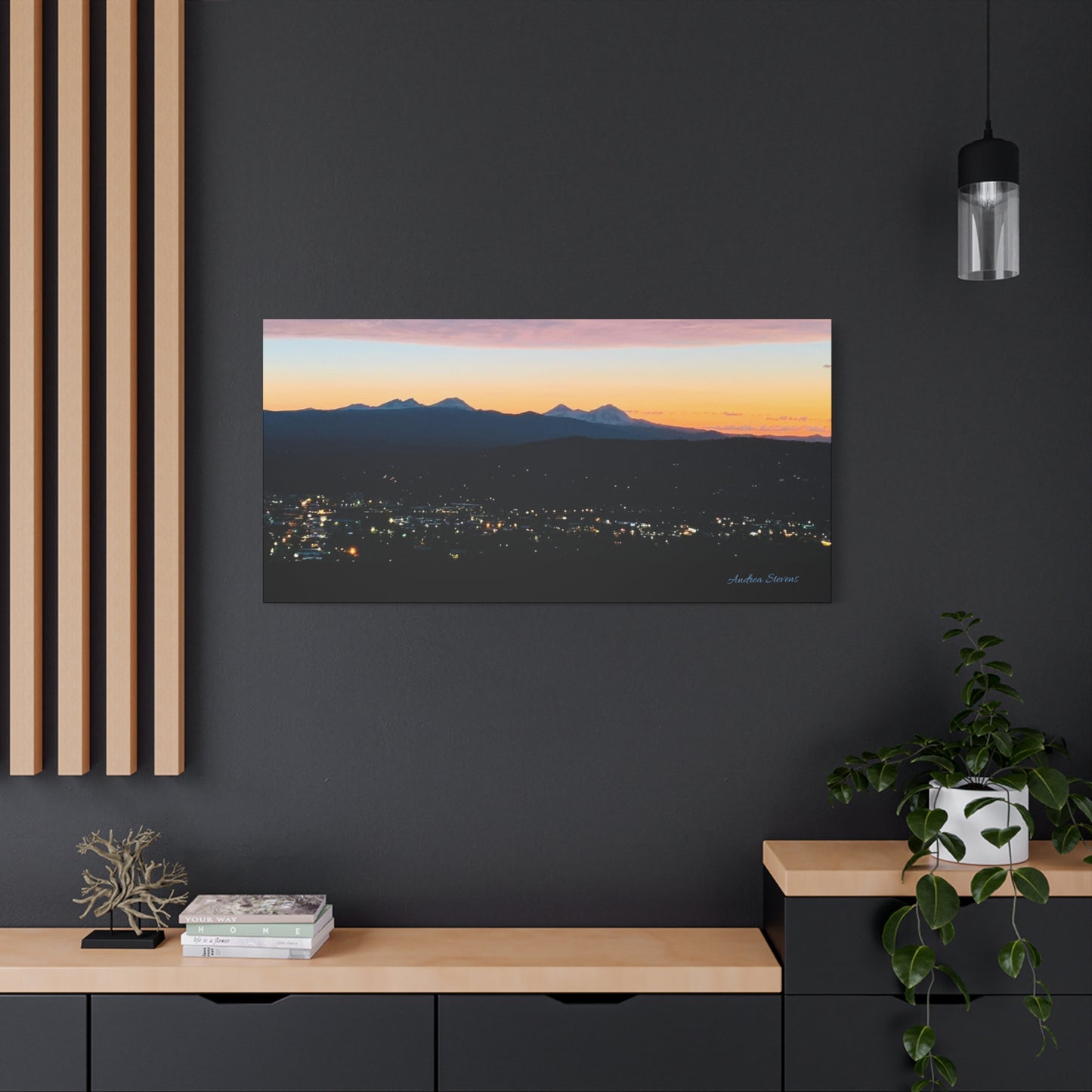 Serene Mountain Landscape Canvas Print - 1.25" Stretched Wall Art
