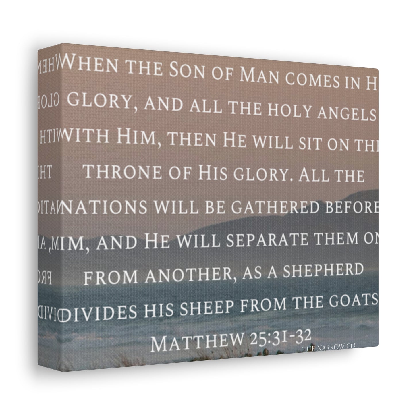 Inspirational Wall Art Canvas, Matthew 25:31-32 Quote, Home Decor, Christian Gift, Modern Faith Art, Religious Inspiration