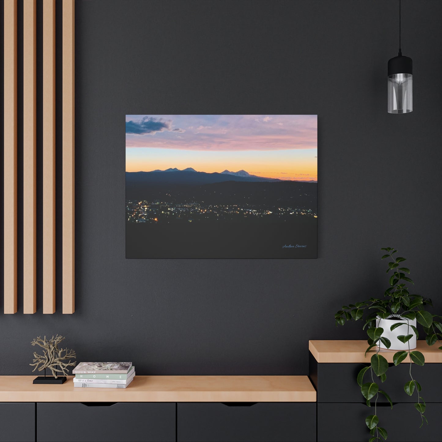 Serene Mountain Landscape Canvas Print - 1.25" Stretched Wall Art