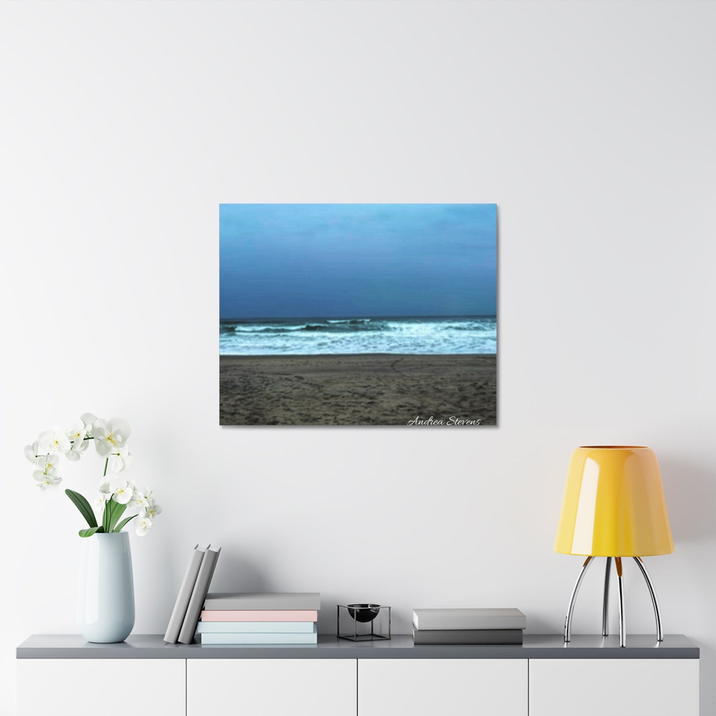 Neskowin Oregon Ocean Wave Stretched Canvas Art - Coastal Beach Wall Decor by Andrea Stevens