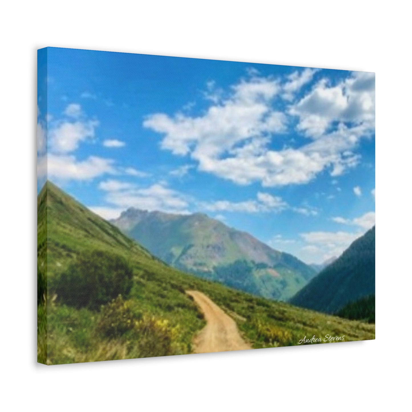 Colorado Scenic Inspirational Stretched Canvas - Mountain Off Roading Path Artwork by Andrea Stevens