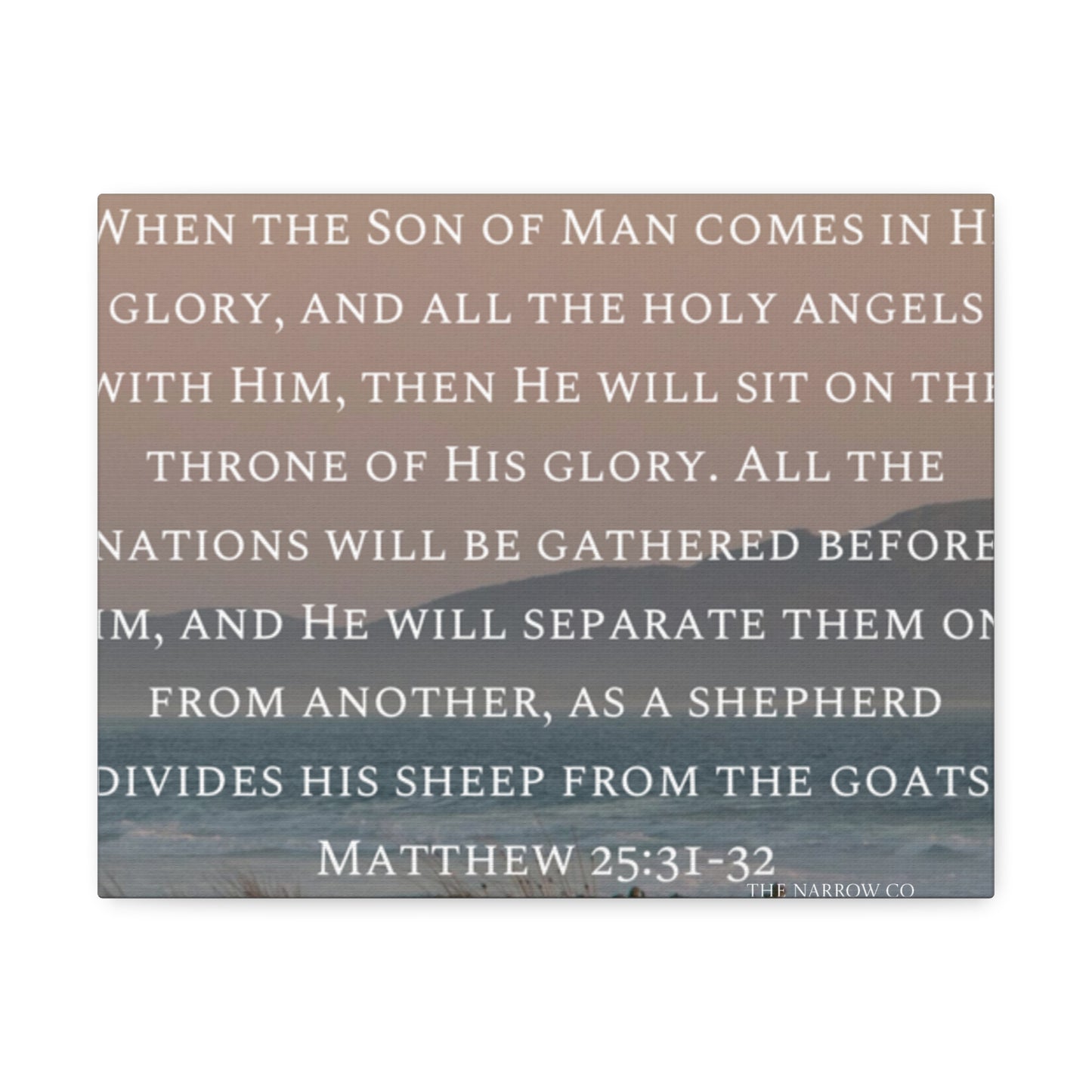 Inspirational Wall Art Canvas, Matthew 25:31-32 Quote, Home Decor, Christian Gift, Modern Faith Art, Religious Inspiration