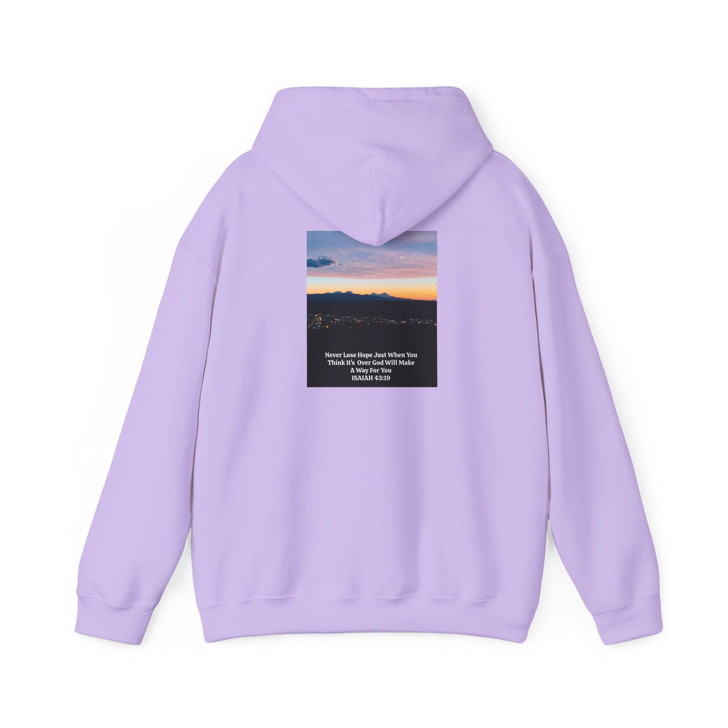 Pilot Butte Mountain Range Sunset in Bend Oregon Inspirational Quote Hooded Sweatshirt - Cozy Unisex Heavy Blend™by Andrea Stevens