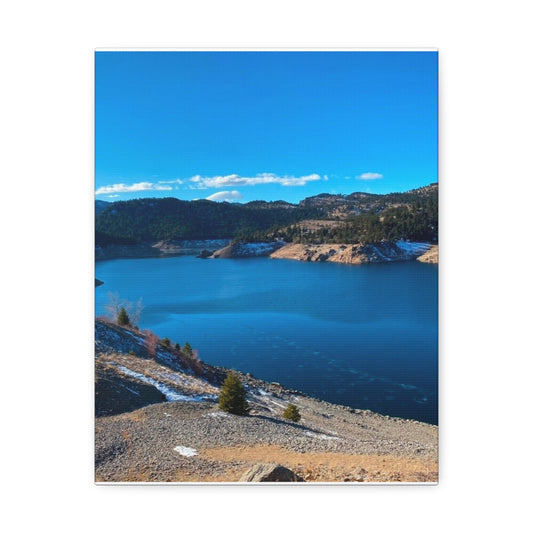 Colorado Serene Landscape Stretched Canvas Print - Tranquil Lake View Art for Home Decor