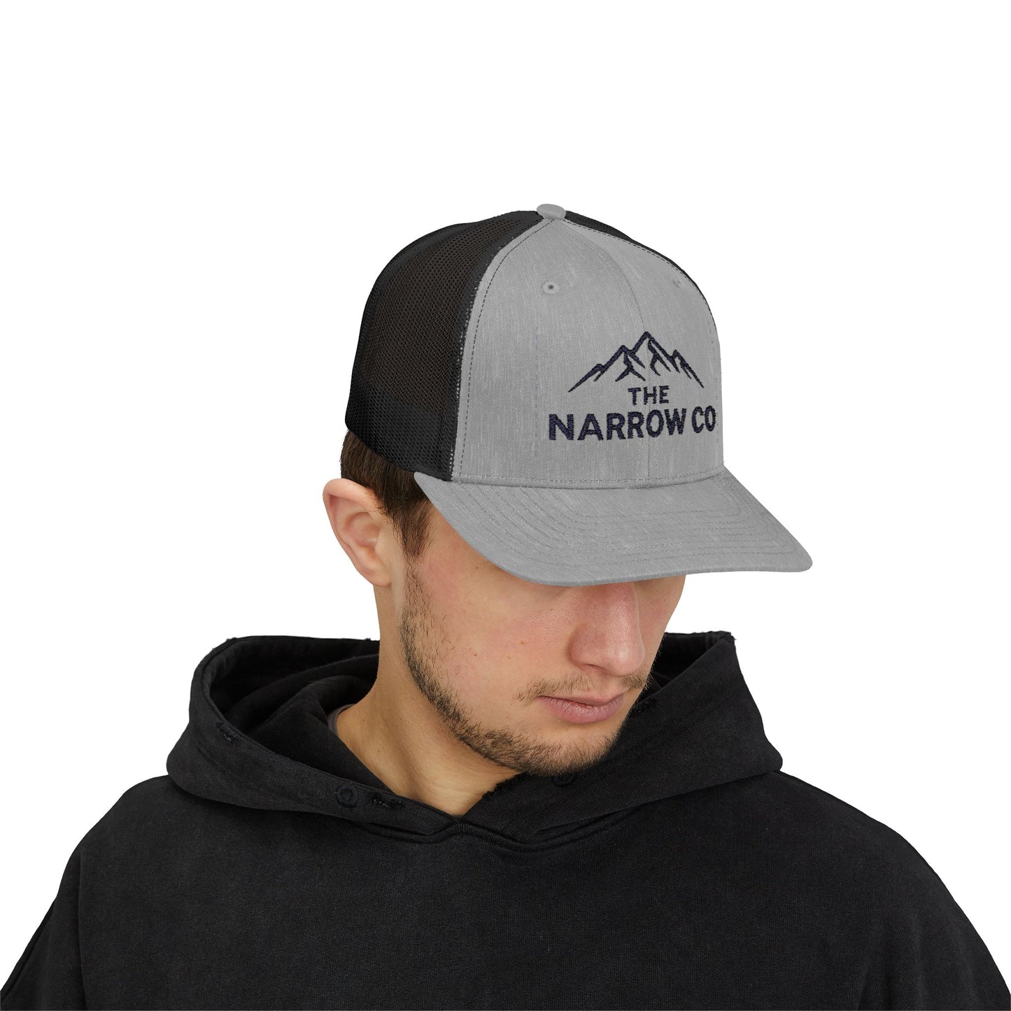 Embroidered Mountain Adventure Snapback Trucker Cap - Perfect for Outdoor Enthusiasts Brand Hat for The Narrow Co