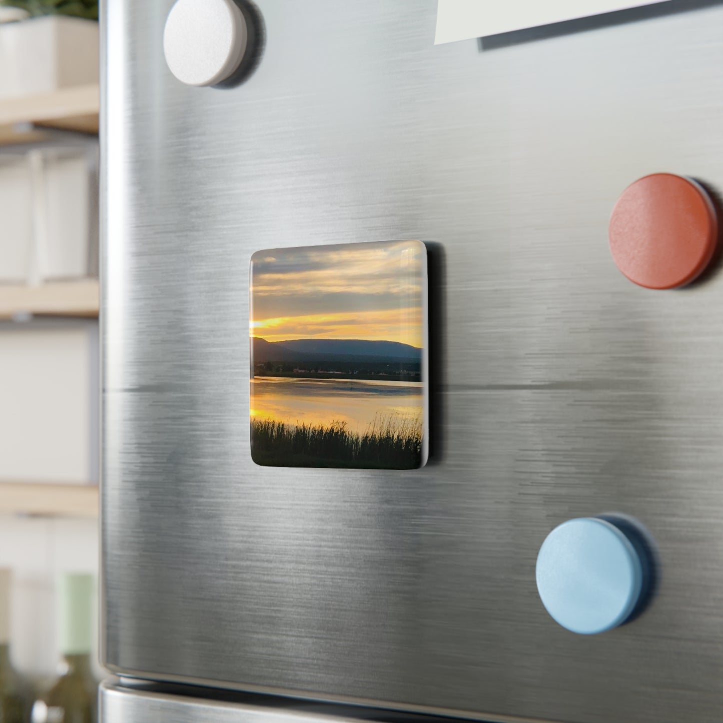 Oregon Nature Sunset Square Porcelain Magnet - Serene Home DecorBy Andrea Stevens