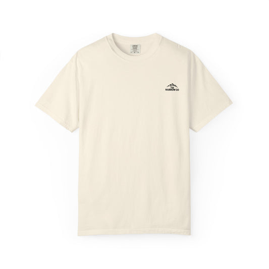 Bend Oregon Pilot Butte Unisex Garment-Dyed T-Shirt with Mountain Sunset Design - Casual Stylish Tee by Andrea Stevens