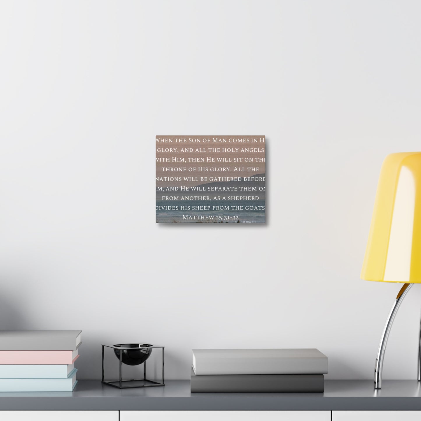 Inspirational Wall Art Canvas, Matthew 25:31-32 Quote, Home Decor, Christian Gift, Modern Faith Art, Religious Inspiration