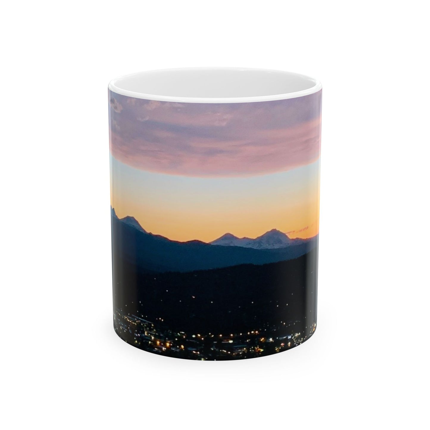 Bend Oregon, Pilot Butte Serene Mountain View Ceramic Mug - Perfect for Coffee Lovers and Nature Enthusiasts by Andrea Stevens