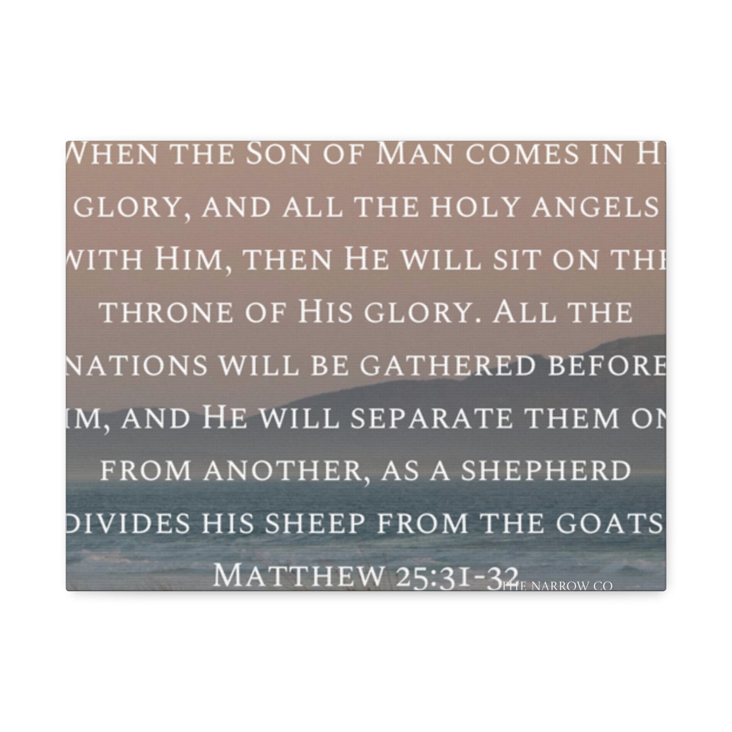 Inspirational Wall Art Canvas, Matthew 25:31-32 Quote, Home Decor, Christian Gift, Modern Faith Art, Religious Inspiration