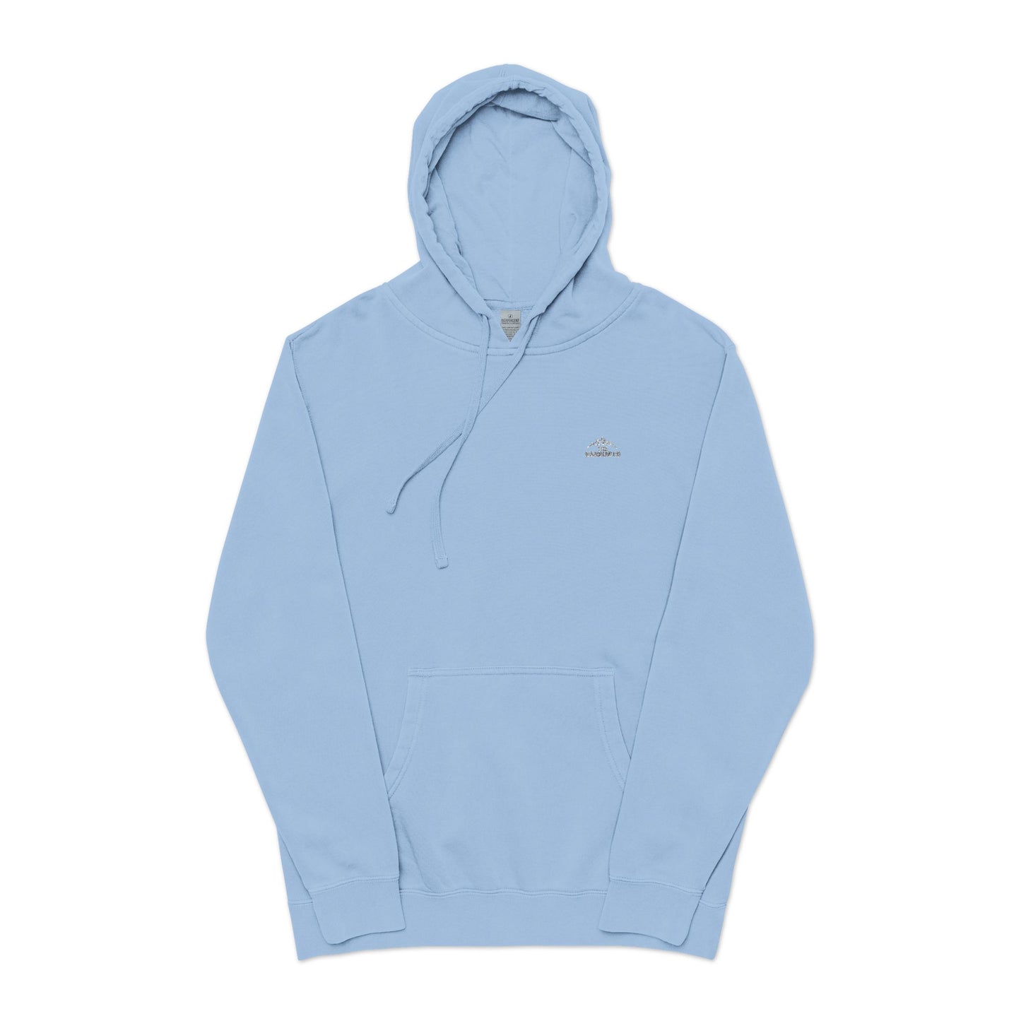 Cozy Unisex Pigment-Dyed Hoodie with Elegant Embroidery