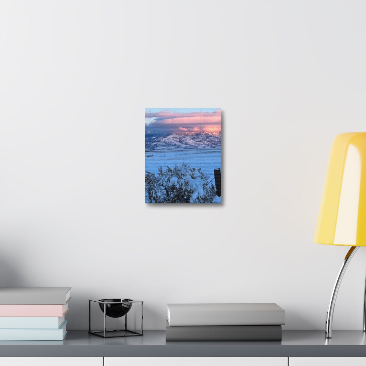 Lakeview Oregon Winter Landscape Stretched Canvas Art - Scenic Mountain Wall Decor by Andrea Stevens
