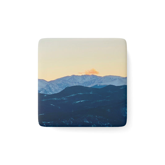 Colorado Mountain View Porcelain Magnet - Square Scenic Home Decor By Andrea Stevens