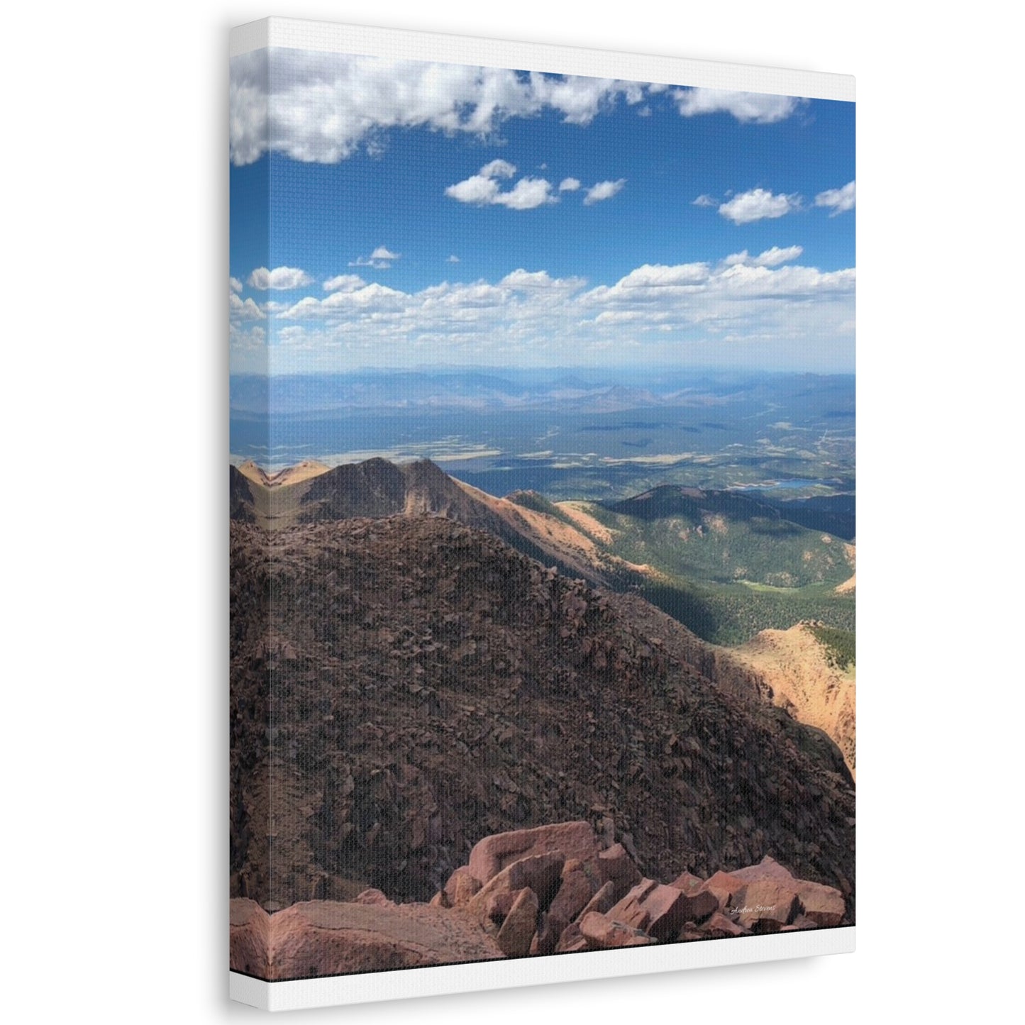 Pikes Peak in Colorado Mountain Landscape Stretched Canvas Print – Nature Wall Art