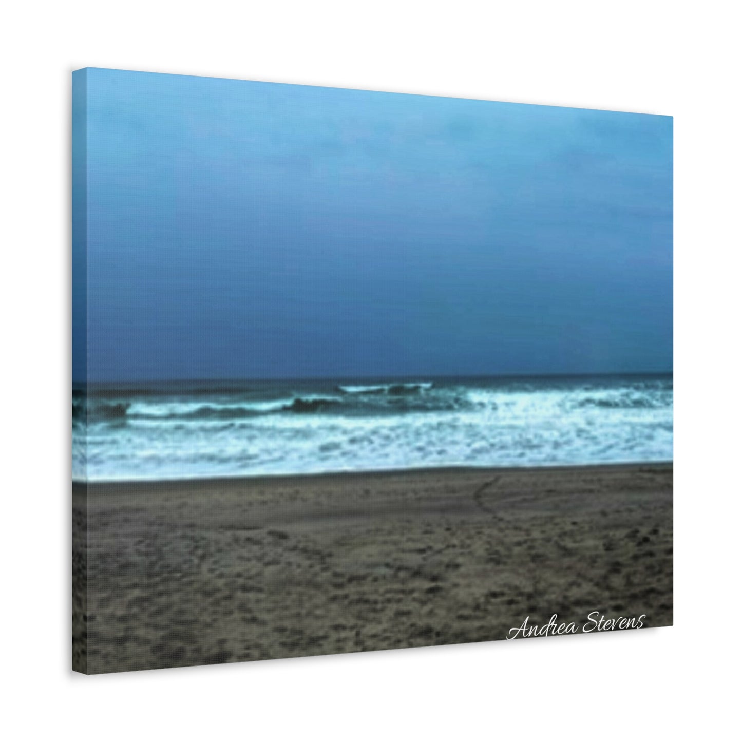 Neskowin Oregon Ocean Wave Stretched Canvas Art - Coastal Beach Wall Decor by Andrea Stevens