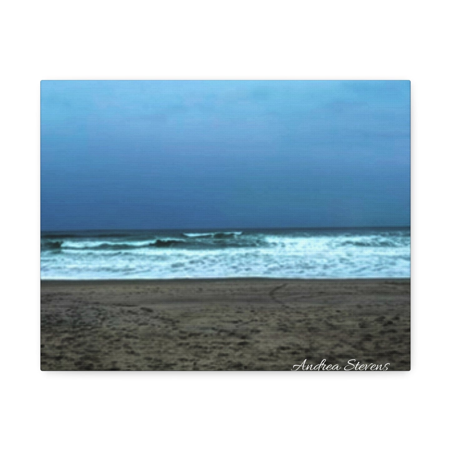 Neskowin Oregon Ocean Wave Stretched Canvas Art - Coastal Beach Wall Decor by Andrea Stevens