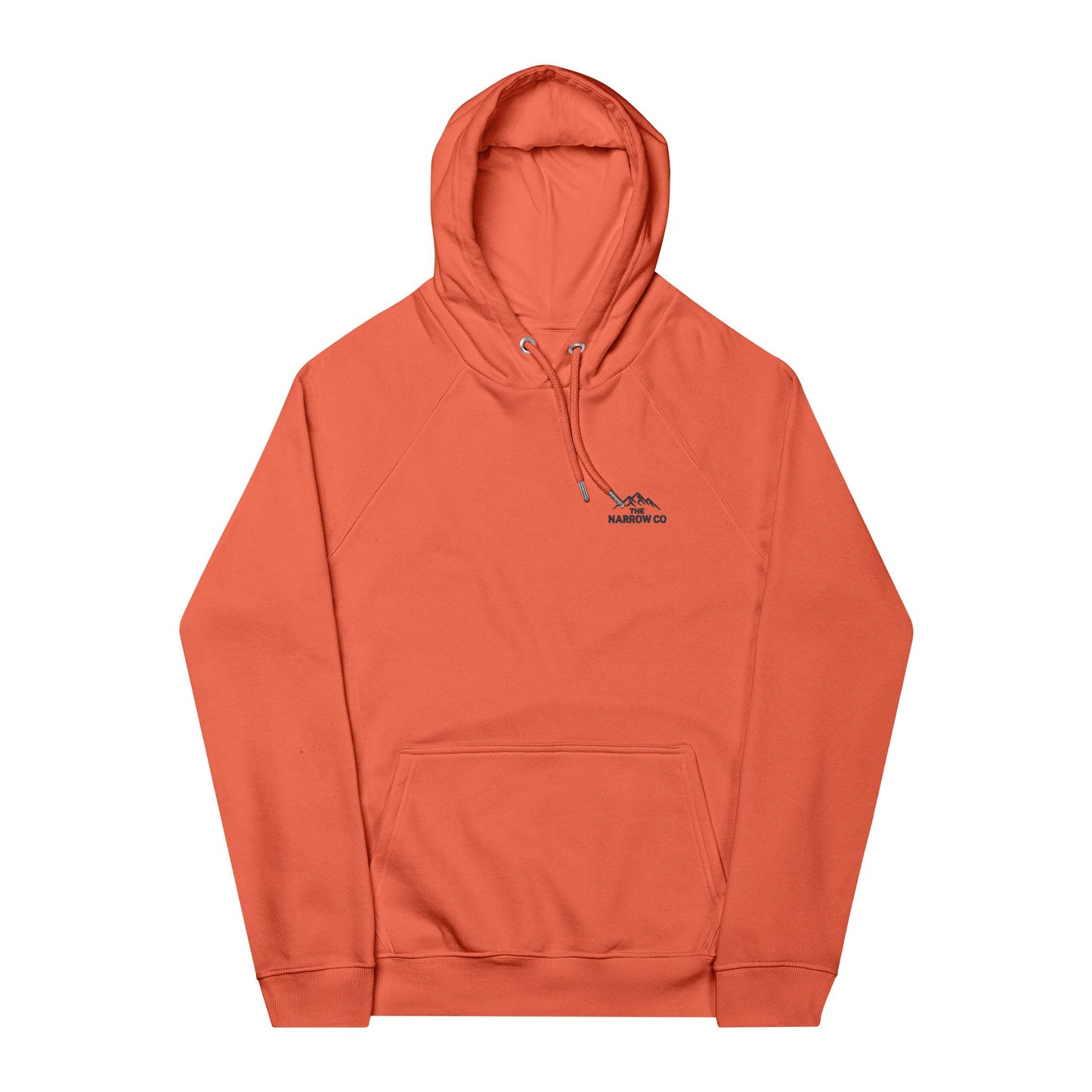 Unisex Eco-Friendly Raglan Hoodie with Mountain Embroidery