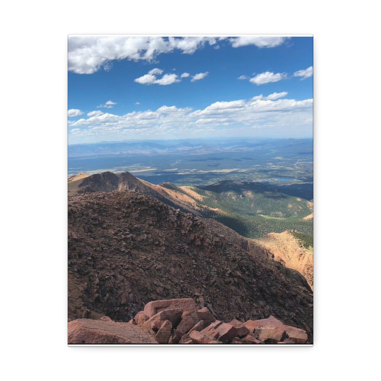 Pikes Peak in Colorado Mountain Landscape Stretched Canvas Print – Nature Wall Art