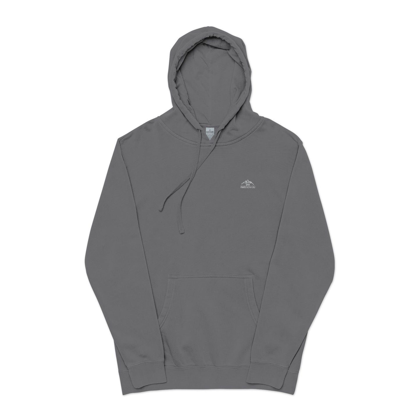Cozy Unisex Pigment-Dyed Hoodie with Elegant Embroidery