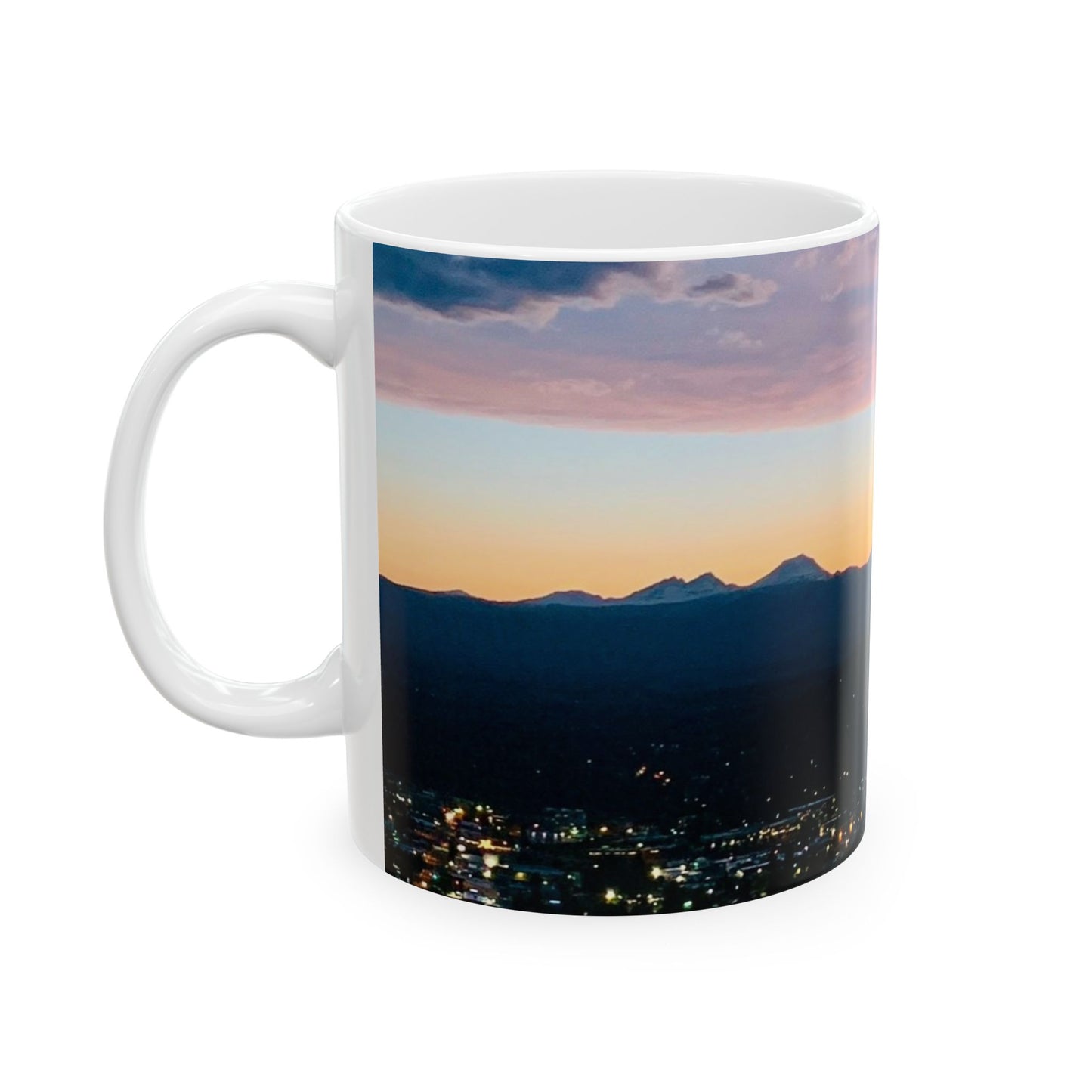 Bend Oregon, Pilot Butte Serene Mountain View Ceramic Mug - Perfect for Coffee Lovers and Nature Enthusiasts by Andrea Stevens